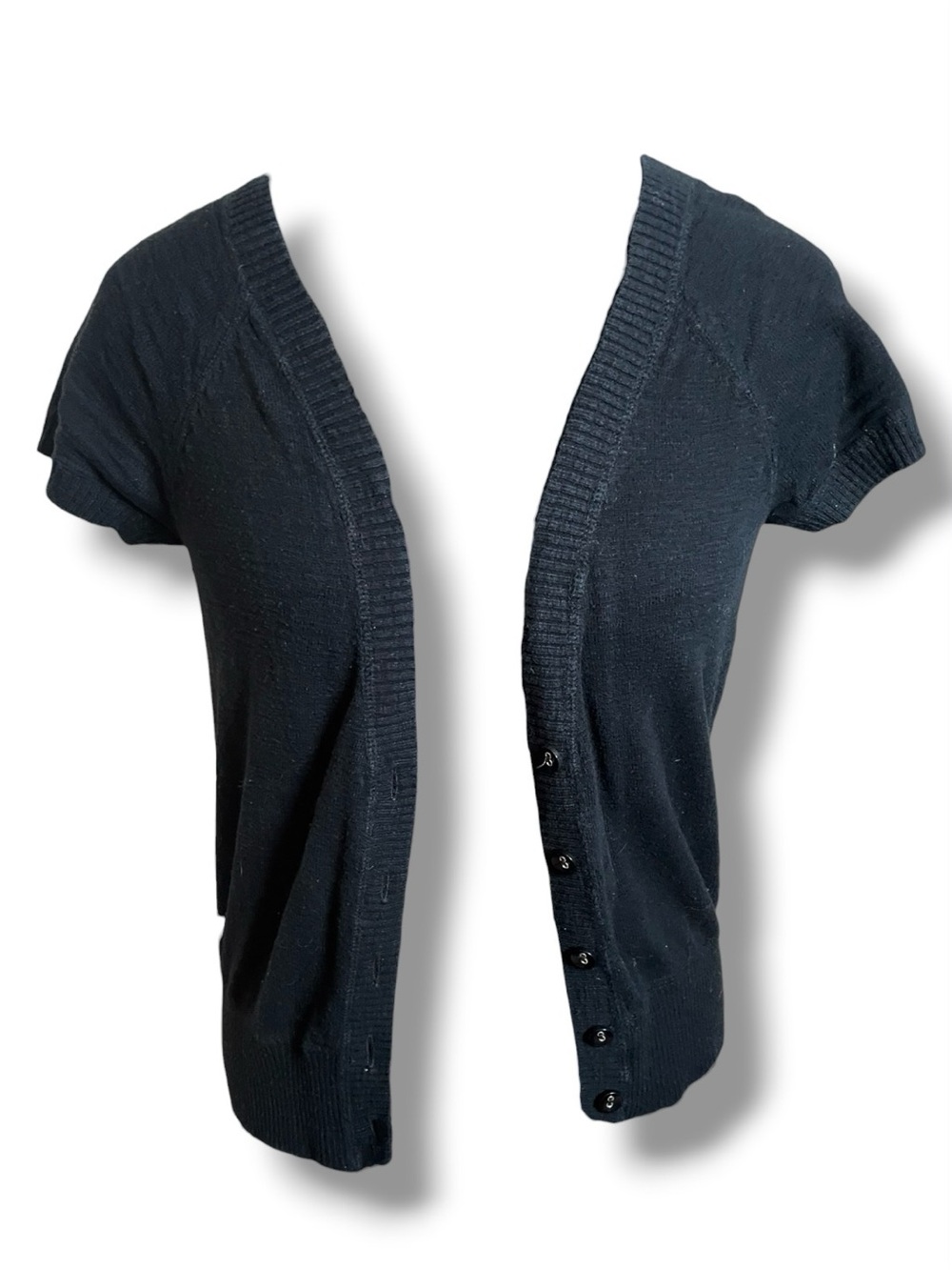 Mossimo Supply Co. Black Knit Short Sleeve Cardigan